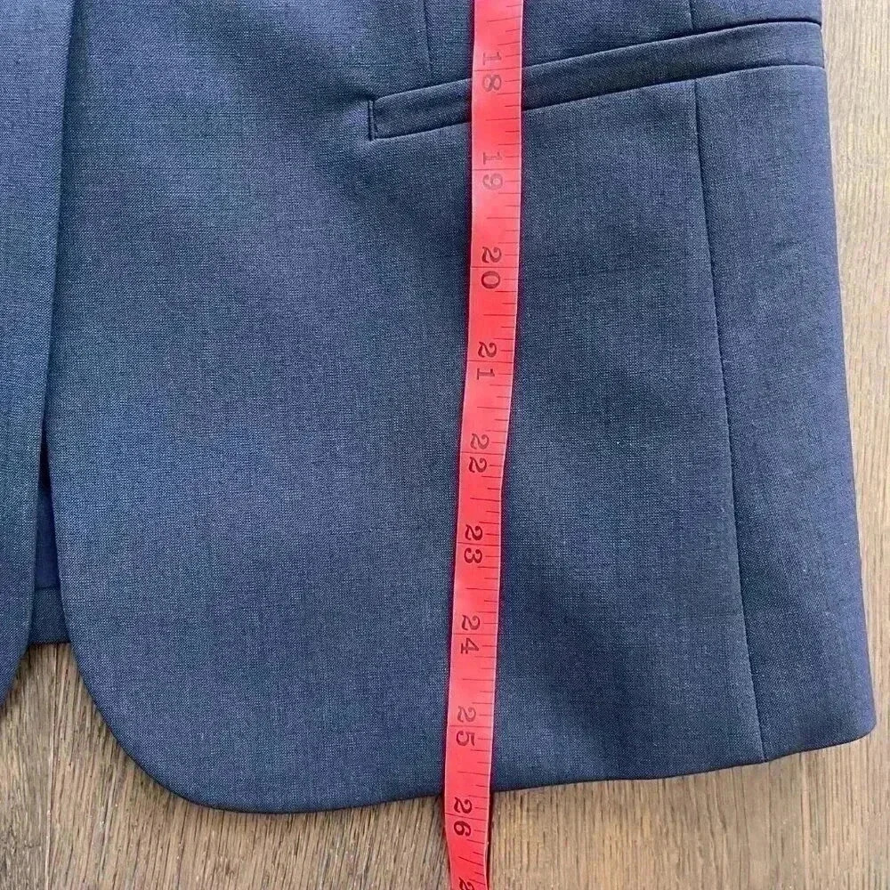 Banana Republic New Marzotto Italian Wool Blazer Size 4 Tall Women's Navy Jacket - Picture 9 of 10